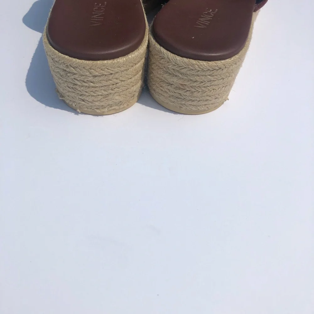 VINCE Suede platform espadrille 9